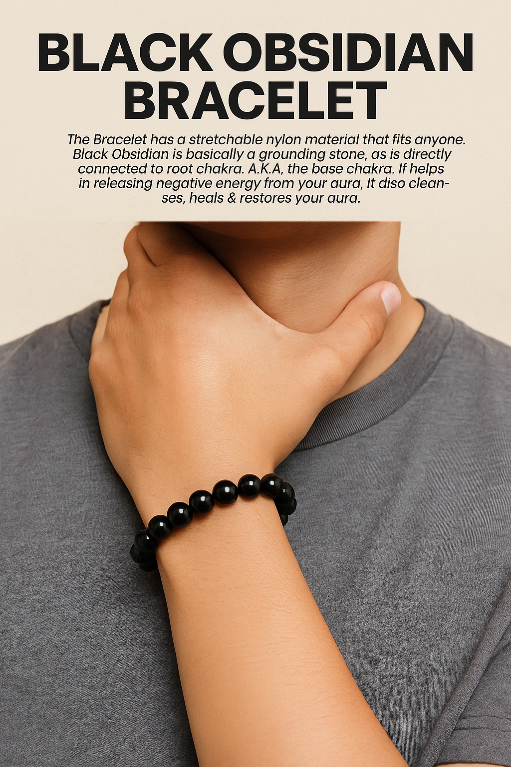 Black Obsidian Crystal Bracelet