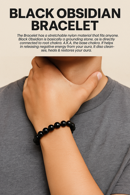 Black Obsidian Crystal Bracelet