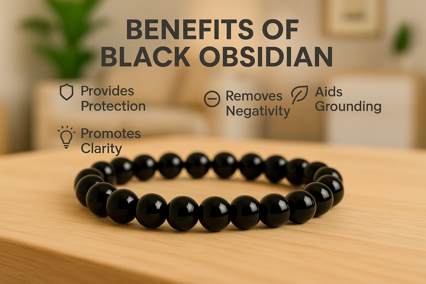 Black Obsidian Crystal Bracelet