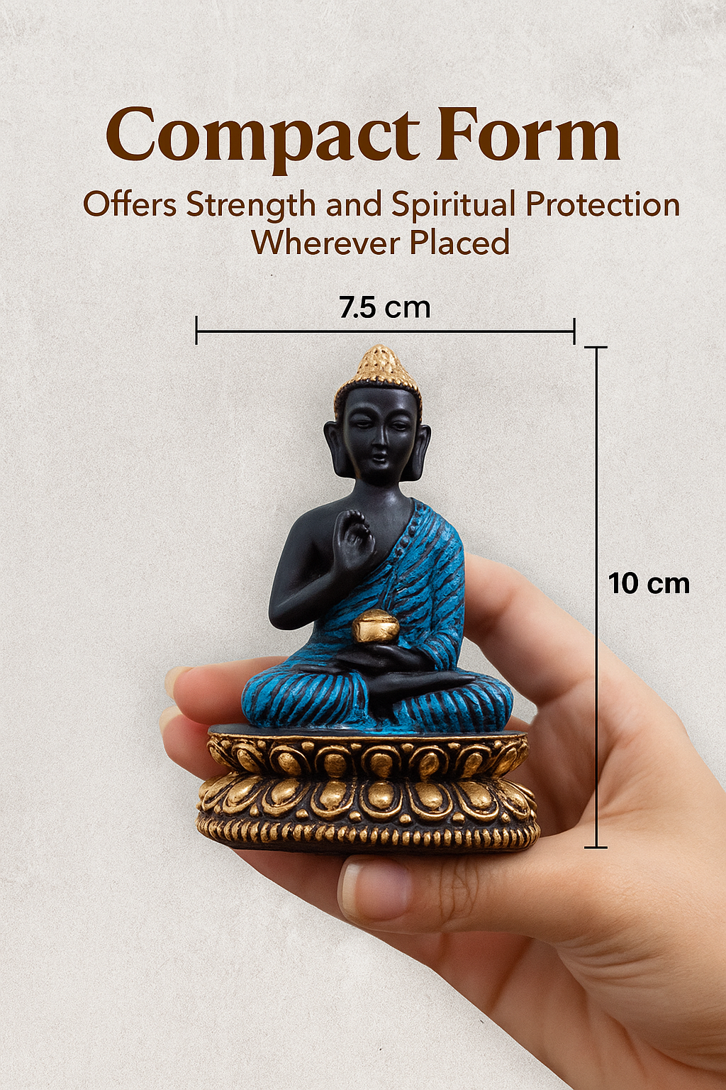 Blue Meditating Buddha Murti