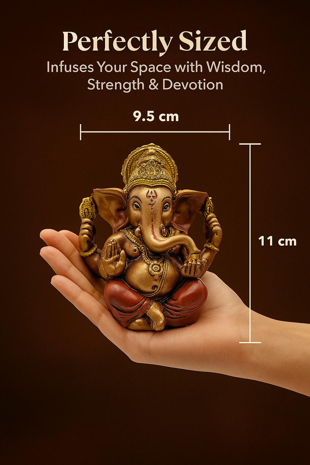 Red & Golden Ganesh Ji Murti – Riddhi Siddhi Roop