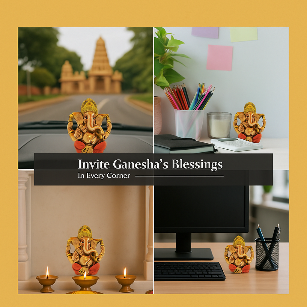 Red & Golden Ganesh Ji Murti – Riddhi Siddhi Roop