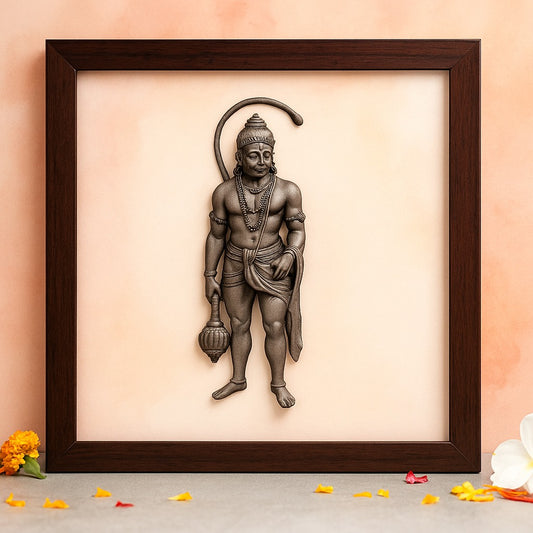 Hanumana Pyrite-Selenite 3D Plate (Complimentary wooden frame)